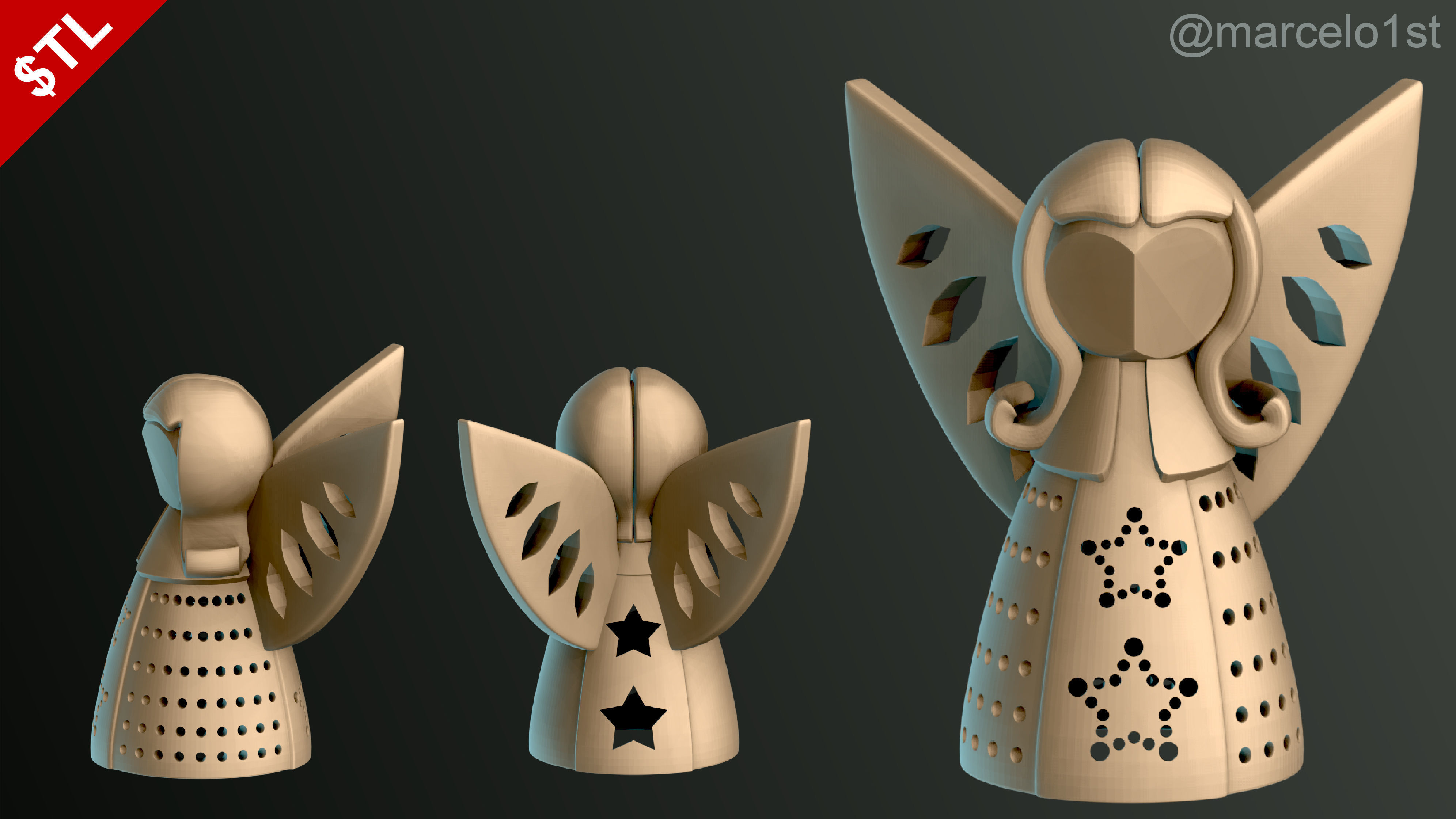 Angels for Christmas Decoration 3D print model_3