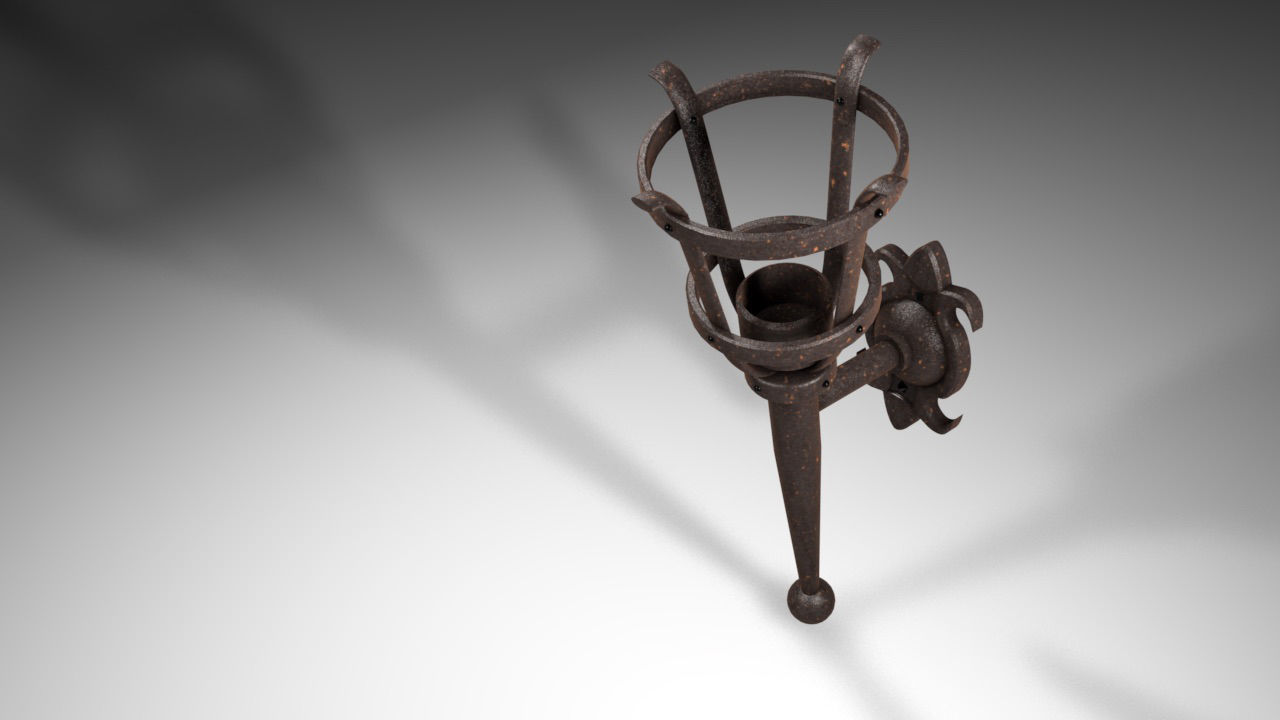 Medieval Middleage Wall Touch 3D model_2