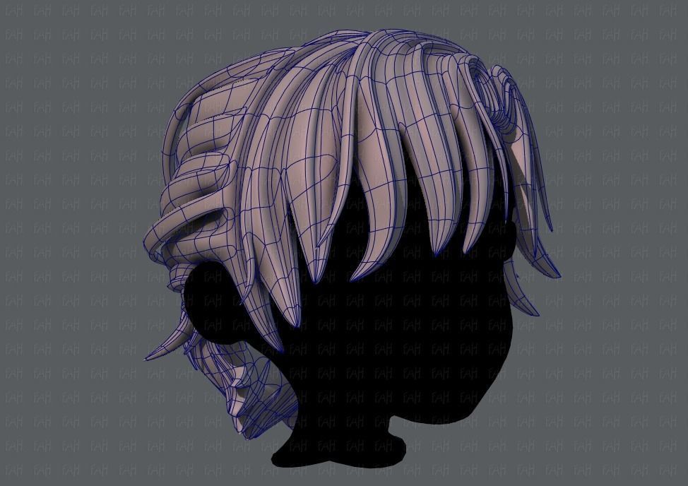 3D Hair style for boy V45 Low-poly 3D model_10