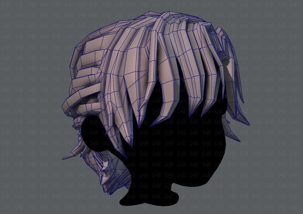 3D Hair style for boy V45 Low-poly 3D model_26