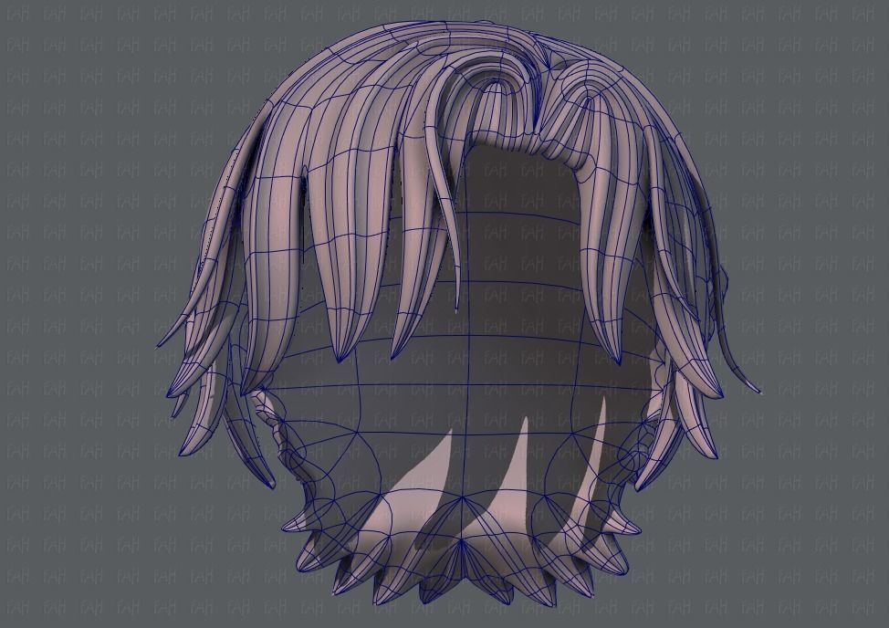 3D Hair style for boy V45 Low-poly 3D model_38