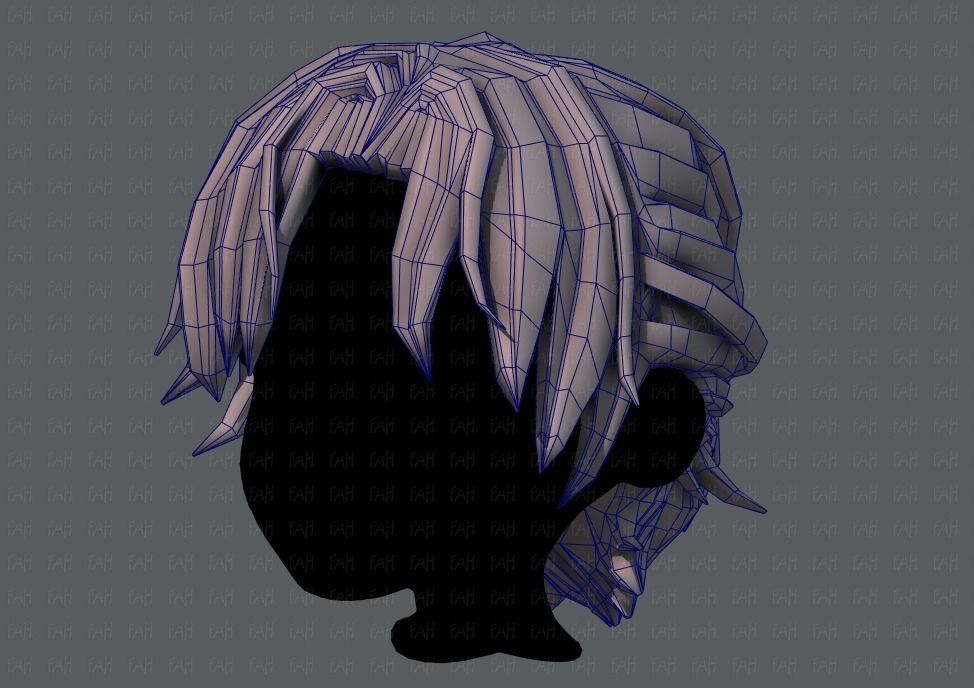 3D Hair style for boy V45 Low-poly 3D model_32