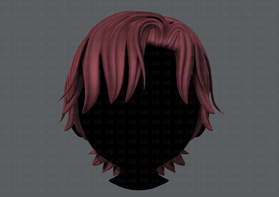 3D Hair style for boy V45 Low-poly 3D model_1