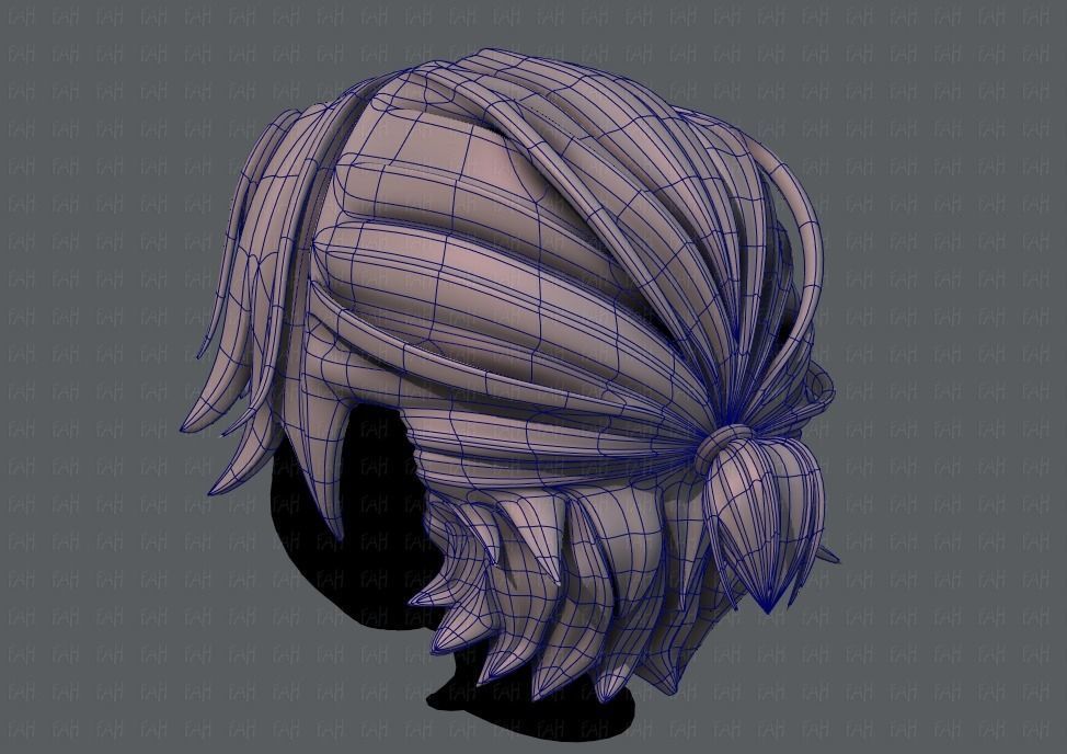 3D Hair style for boy V45 Low-poly 3D model_14