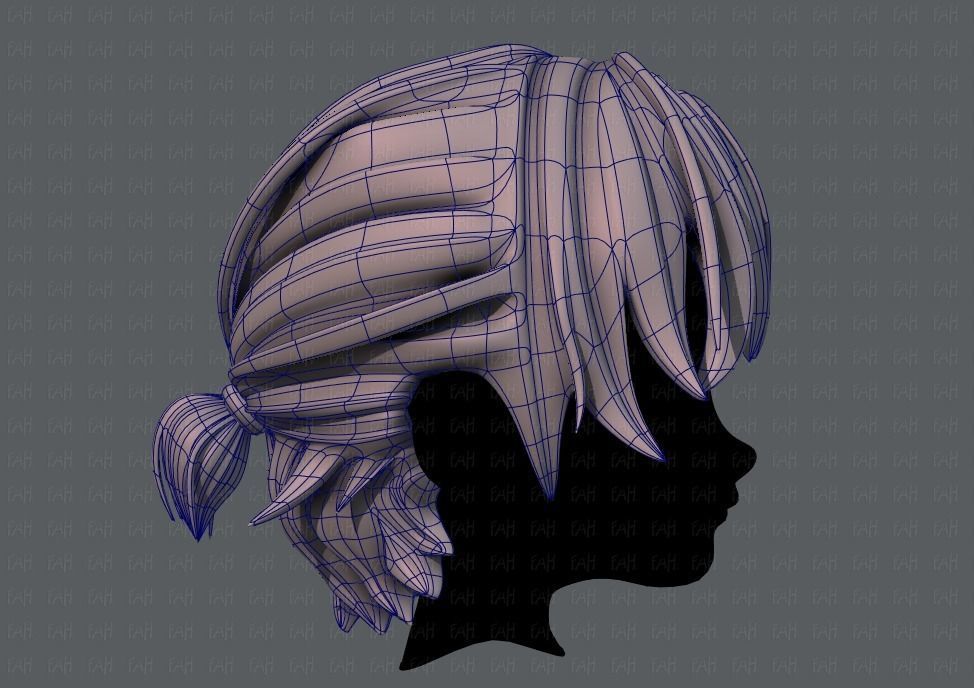 3D Hair style for boy V45 Low-poly 3D model_11