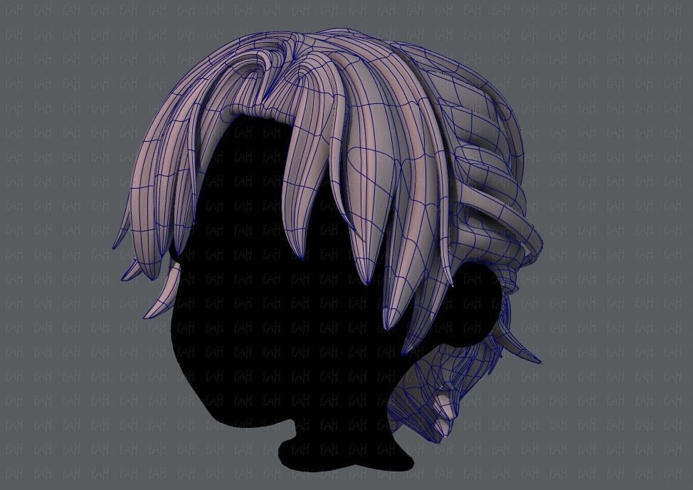 3D Hair style for boy V45 Low-poly 3D model_16