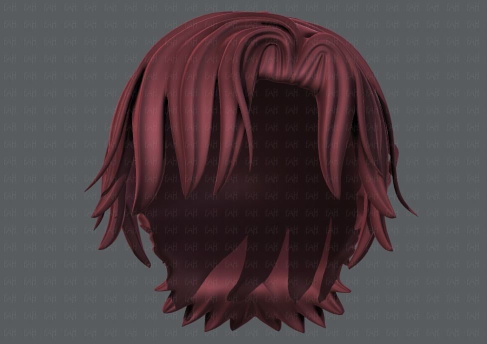 3D Hair style for boy V45 Low-poly 3D model_37