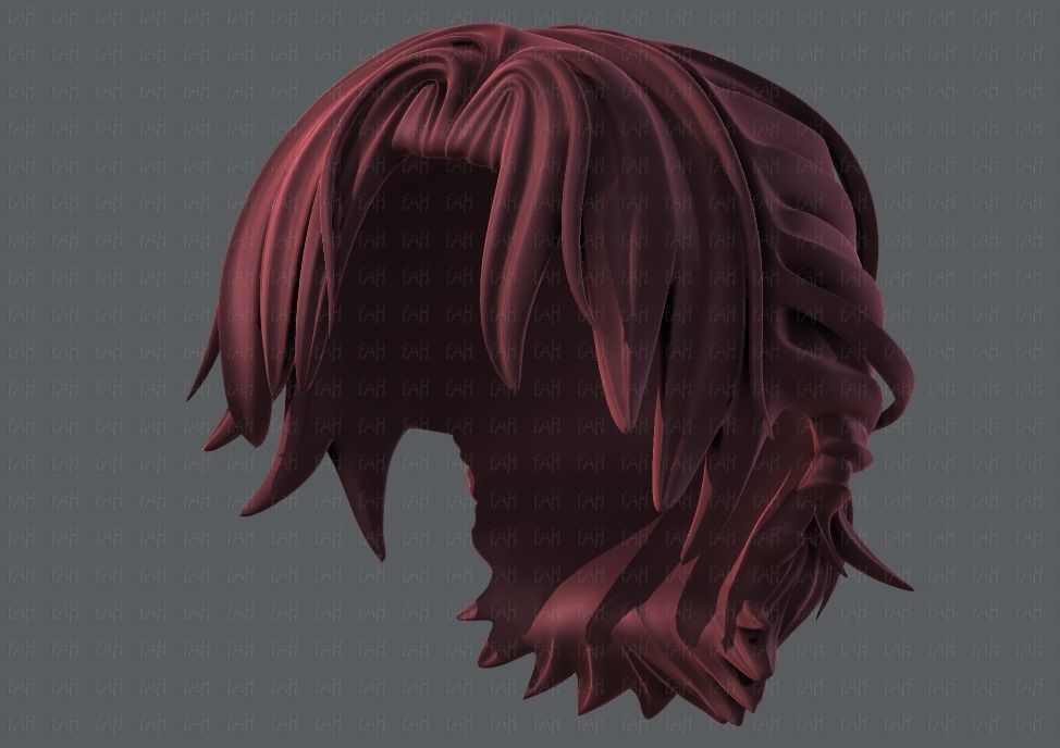 3D Hair style for boy V45 Low-poly 3D model_41