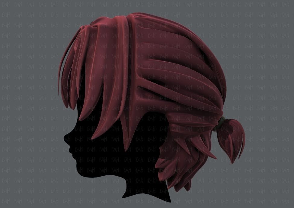 3D Hair style for boy V45 Low-poly 3D model_7