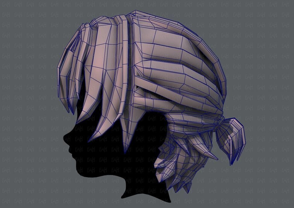 3D Hair style for boy V45 Low-poly 3D model_31