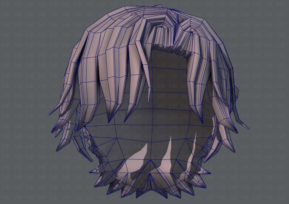 3D Hair style for boy V45 Low-poly 3D model_40