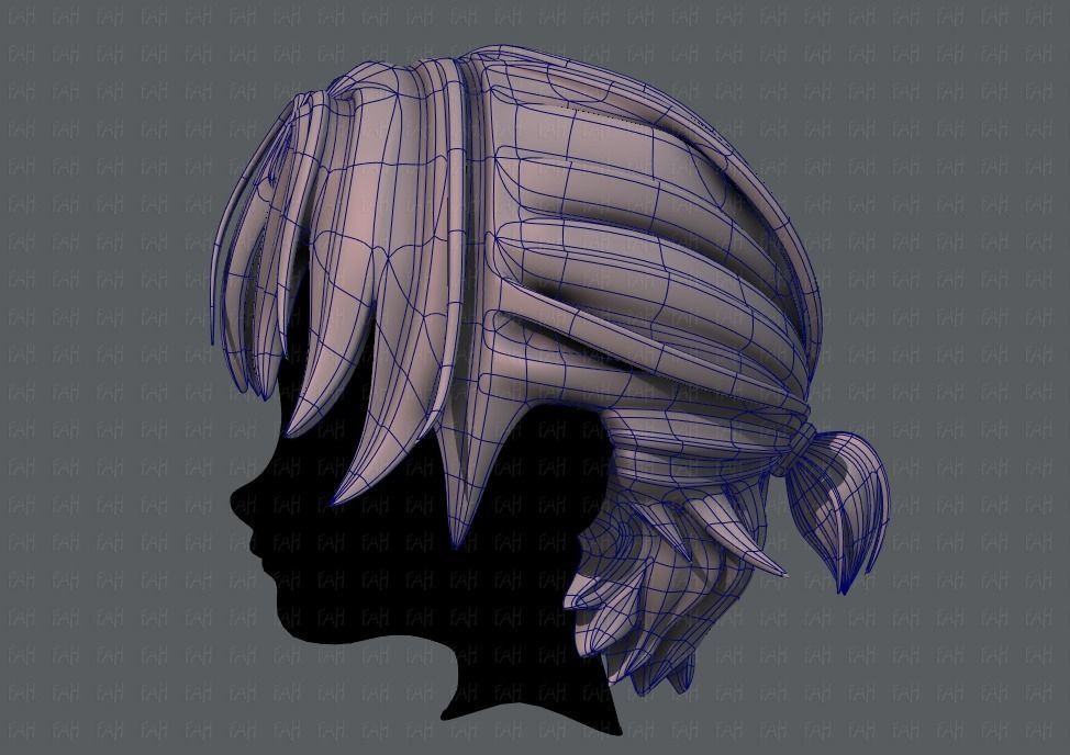 3D Hair style for boy V45 Low-poly 3D model_15