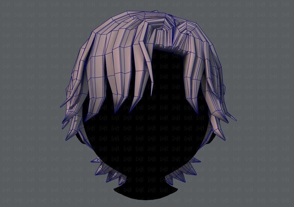 3D Hair style for boy V45 Low-poly 3D model_25