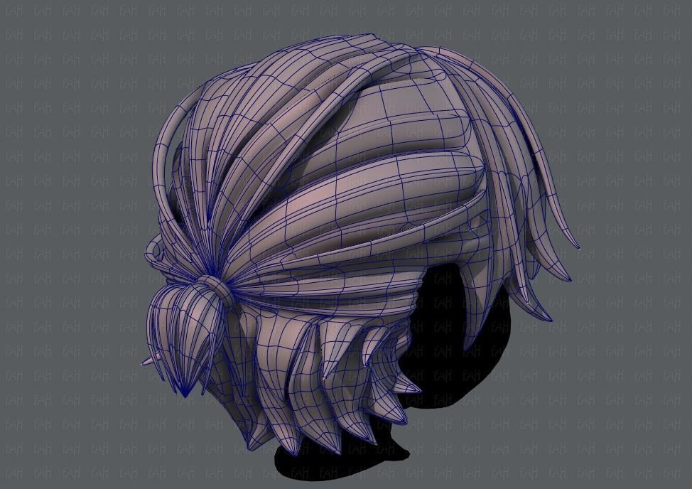 3D Hair style for boy V45 Low-poly 3D model_12