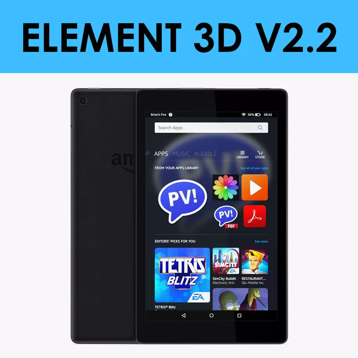 E3D - Amazon Fire HD 8 3D model