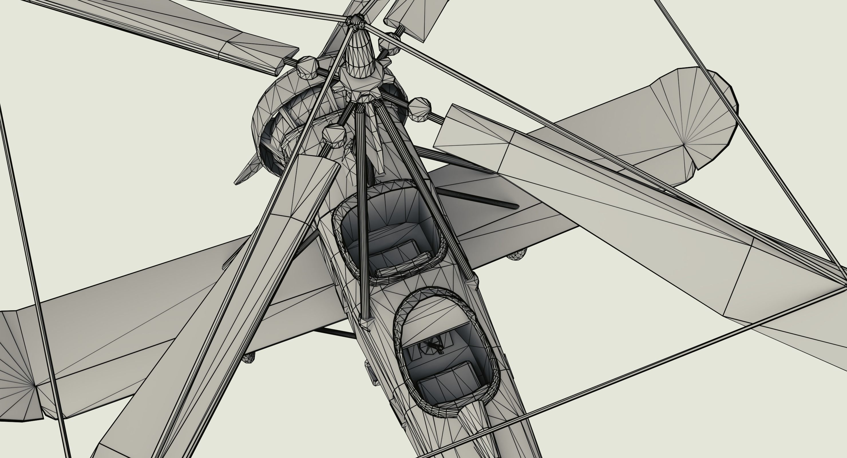 Soviet Autogyro TsAGI A-4 Low-poly 3D model_10