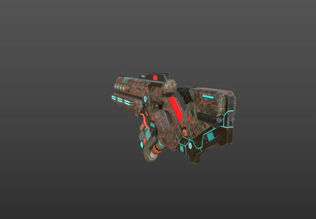 SCI - FI RIFLE Low-poly 3D model_3