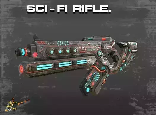 SCI - FI RIFLE Low-poly 3D model