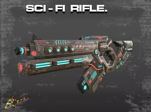 SCI - FI RIFLE Low-poly 3D model_0