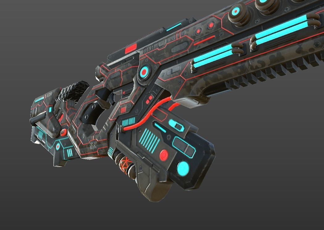 SCI - FI RIFLE Low-poly 3D model_5