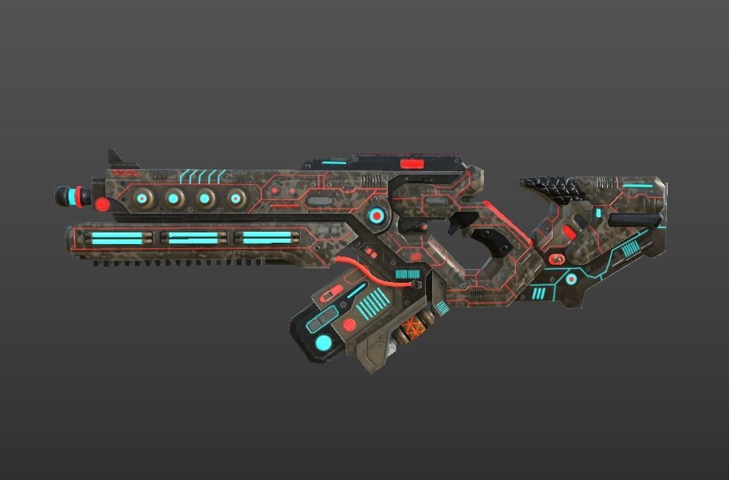 SCI - FI RIFLE Low-poly 3D model_2