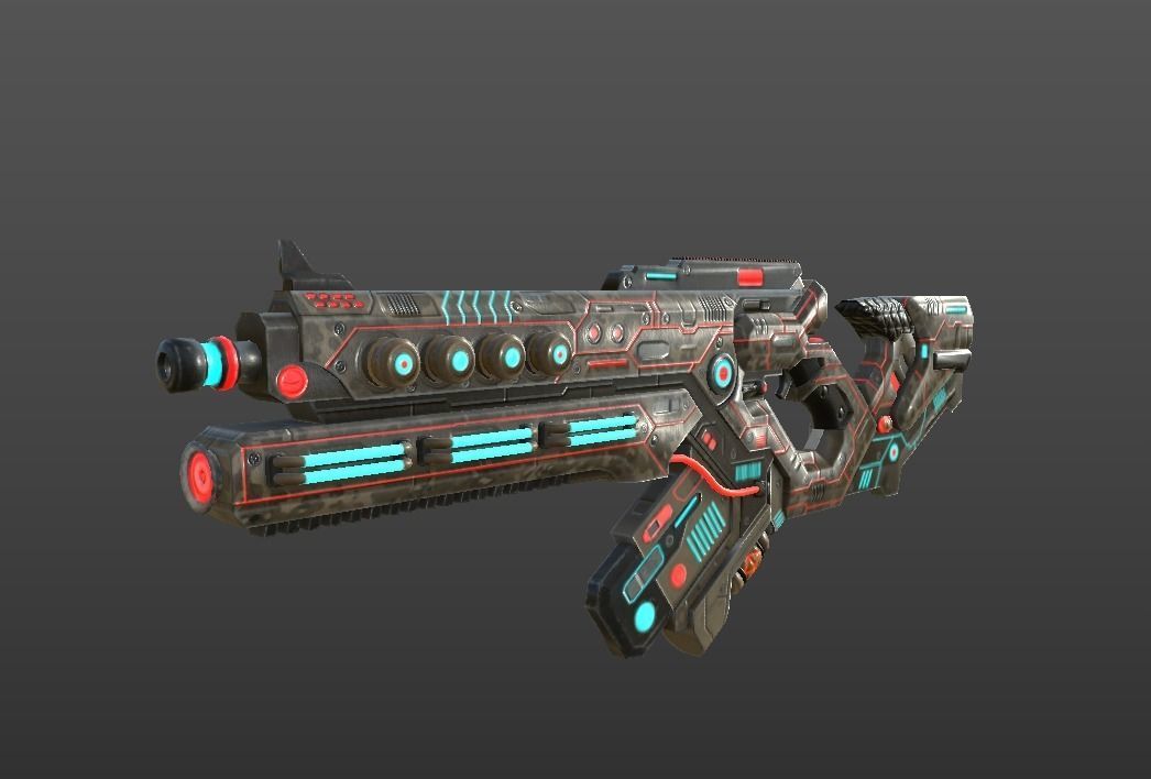SCI - FI RIFLE Low-poly 3D model_1