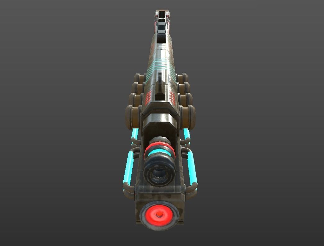 SCI - FI RIFLE Low-poly 3D model_6