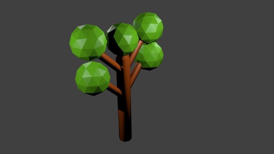 Trees for mobile Games Low-poly 3D model_3
