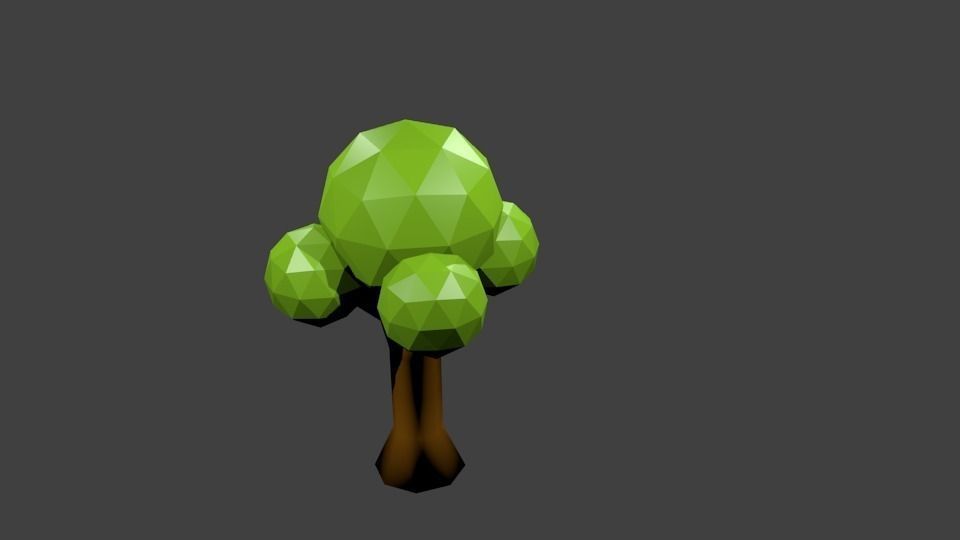 Trees for mobile Games Low-poly 3D model_0