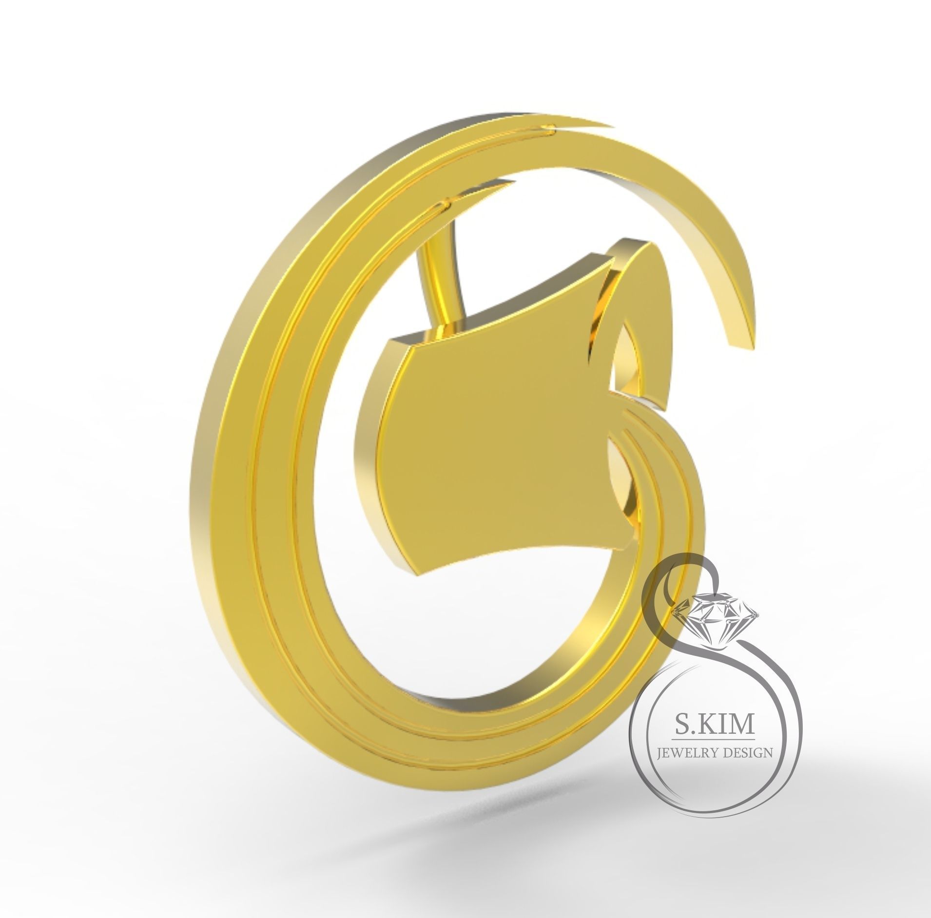 Aquarius pendant 3D print model_2