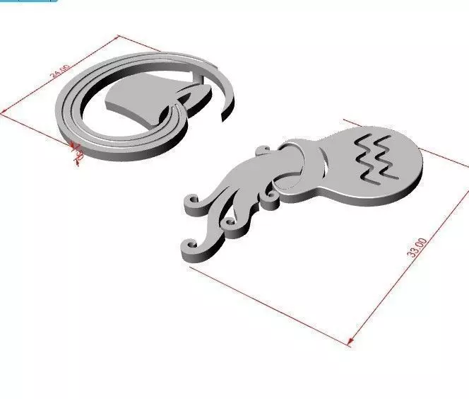 Aquarius pendant 3D print model_0