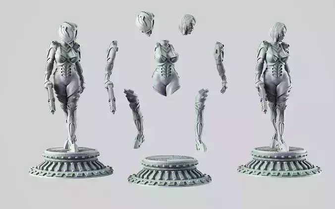 Sci-fi Girl 54mm 3D print model
