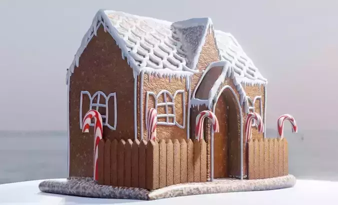 ginger bread house Low-poly 3D model