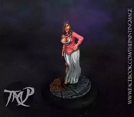 Queen woman in dress 3D print model