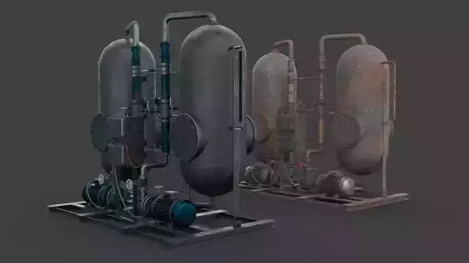 Industrial device Low-poly 3D model