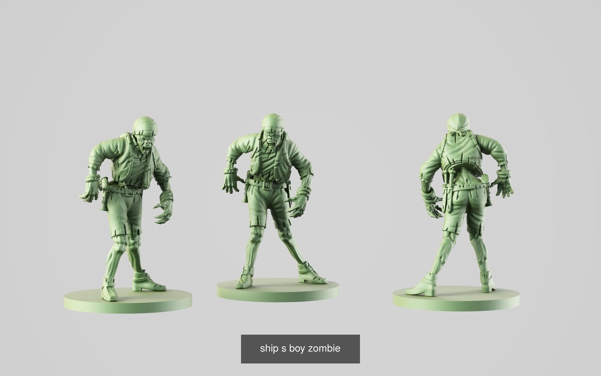 Pirate zombie crew 3D Model Collection_1