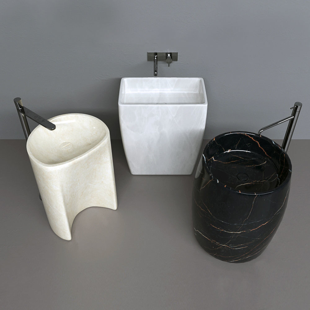 Floor sink and faucet 3D model_1