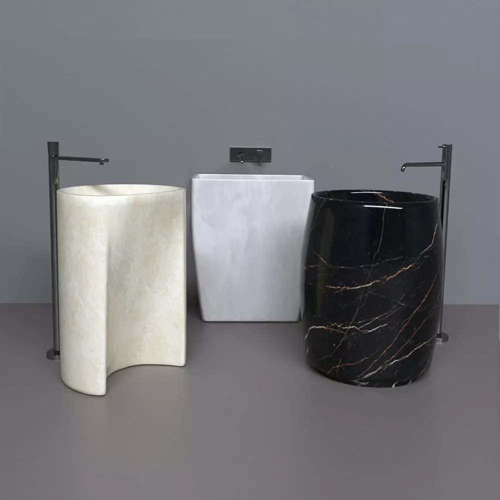 Floor sink and faucet 3D model_0