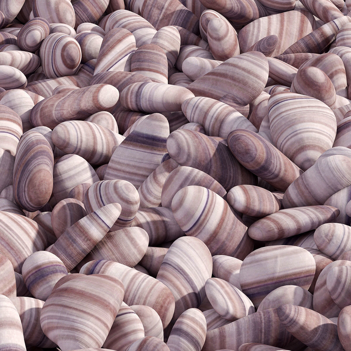 Colored pebble road 3D model_3