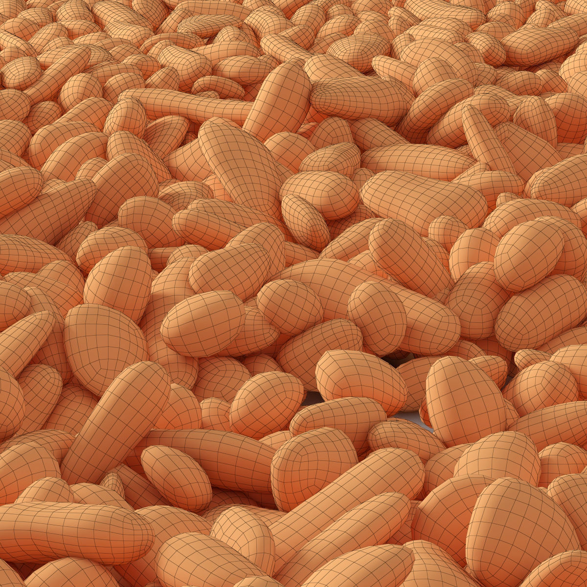 Colored pebble road 3D model_8