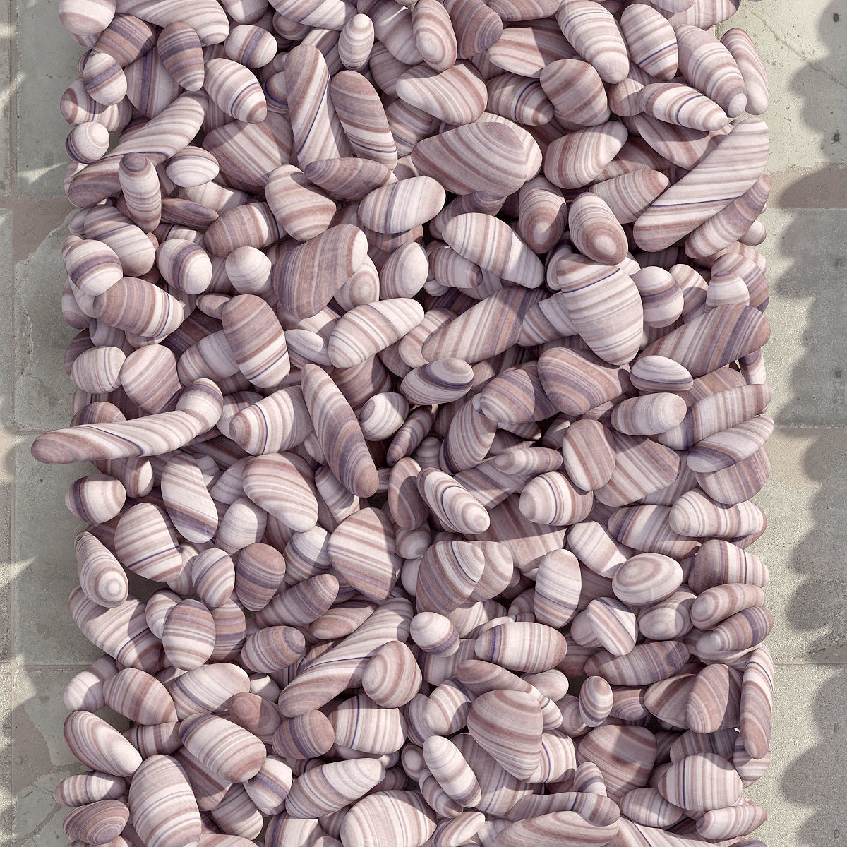 Colored pebble road 3D model_6