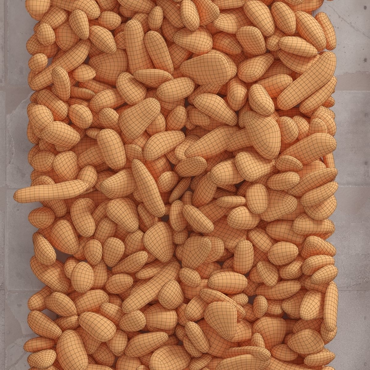 Colored pebble road 3D model_10