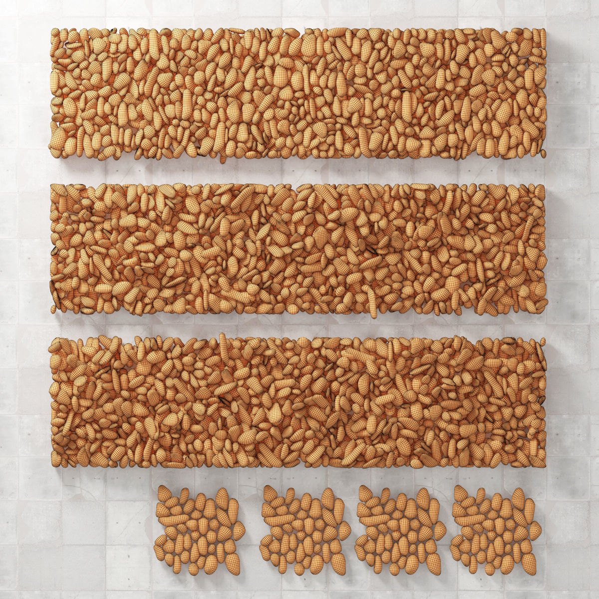 Colored pebble road 3D model_7