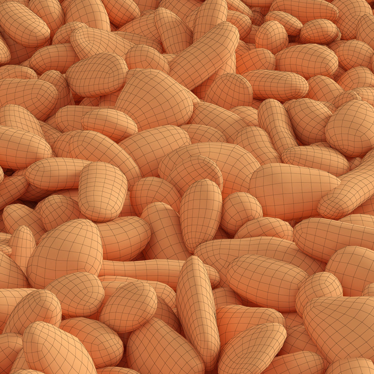 Colored pebble road 3D model_9
