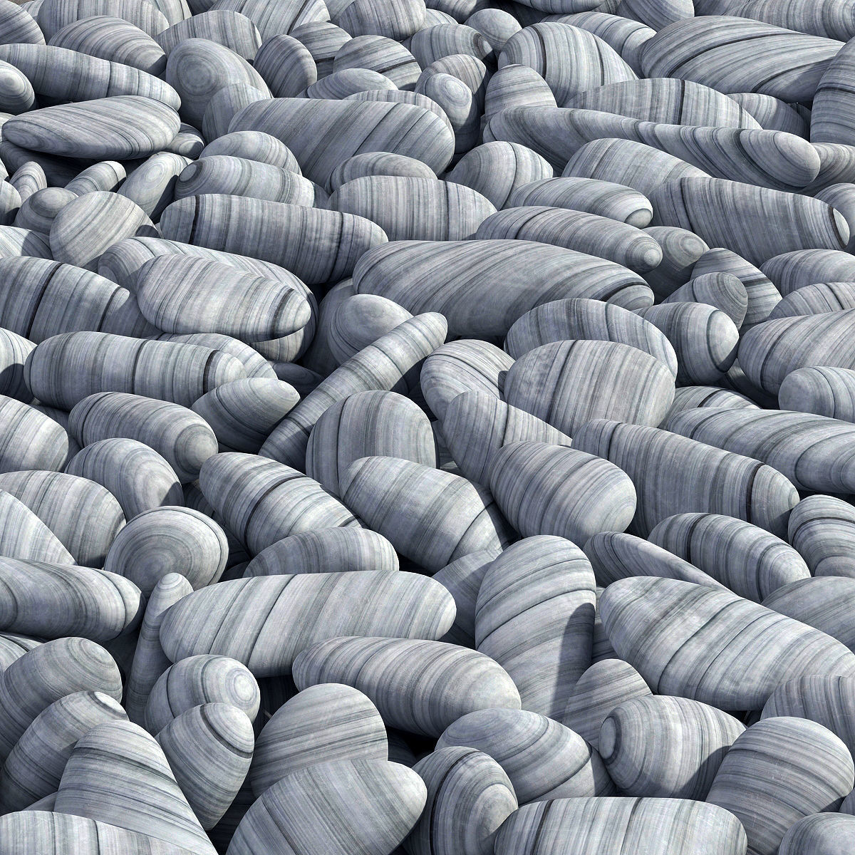 Colored pebble road 3D model_4