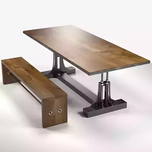 Post Industrial table and bench