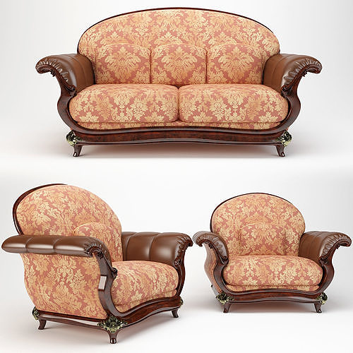 Sofa and chair 3d model 3D model