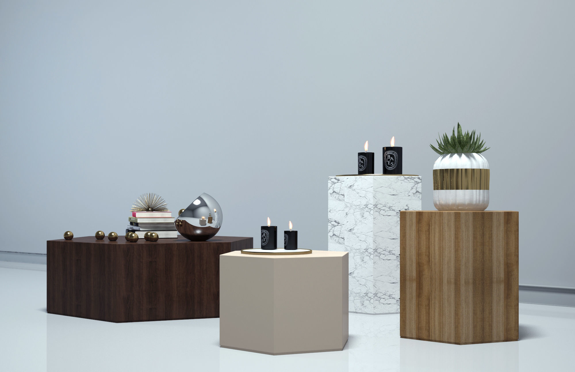 AERON 4 Sizes Coffee table - Minotti 3D model_1