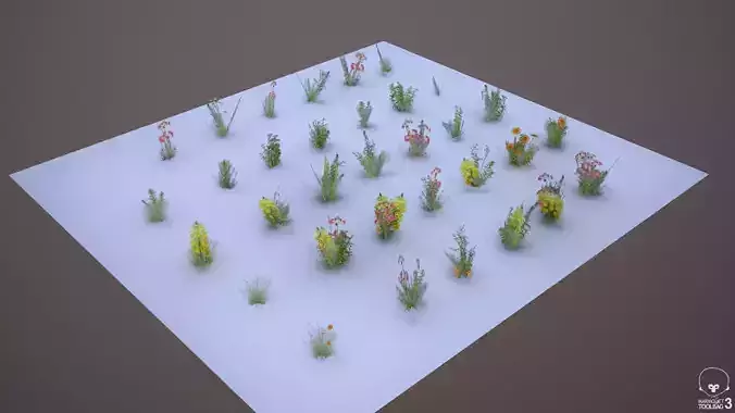 33 Plant Collection Game Ready Low Poly