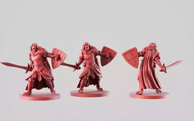 the warrior three figurines 3D print model